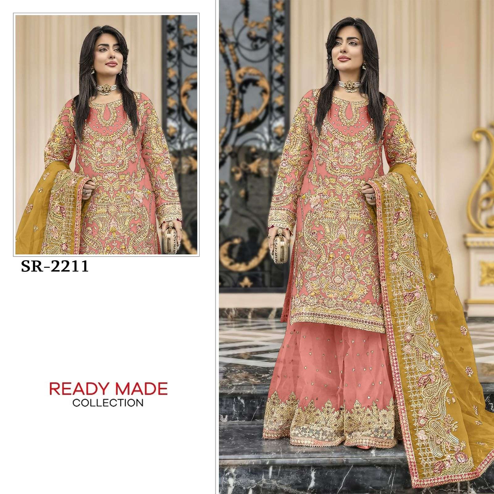 SHREE FABS 2211 WEDDING SPECIAL HEAVY WORK READYMADE SHARARA...