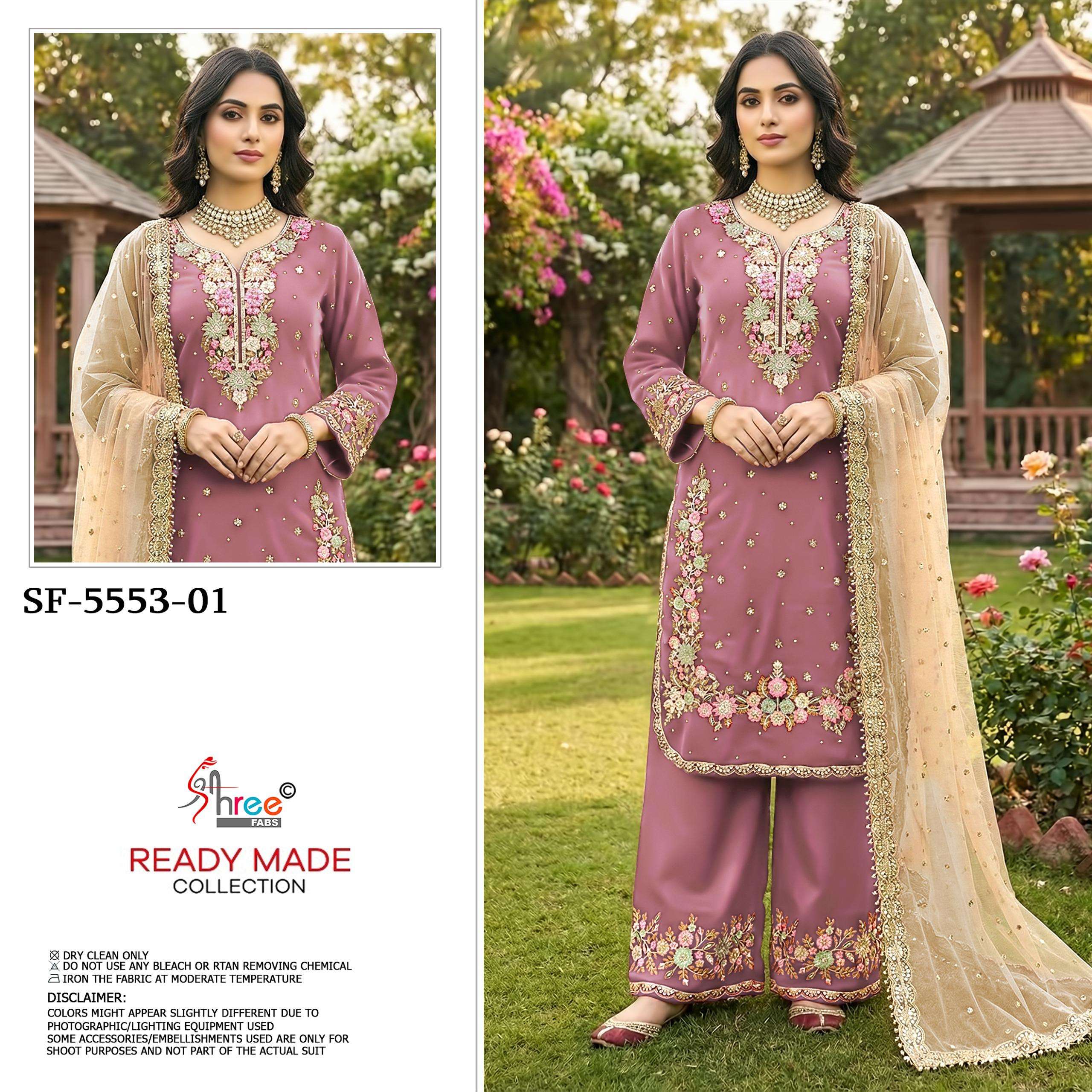 SHREE FABS 5553 JIMMY CHOO HEAVY DESIGNER KURTI PALAZZO SUIT...