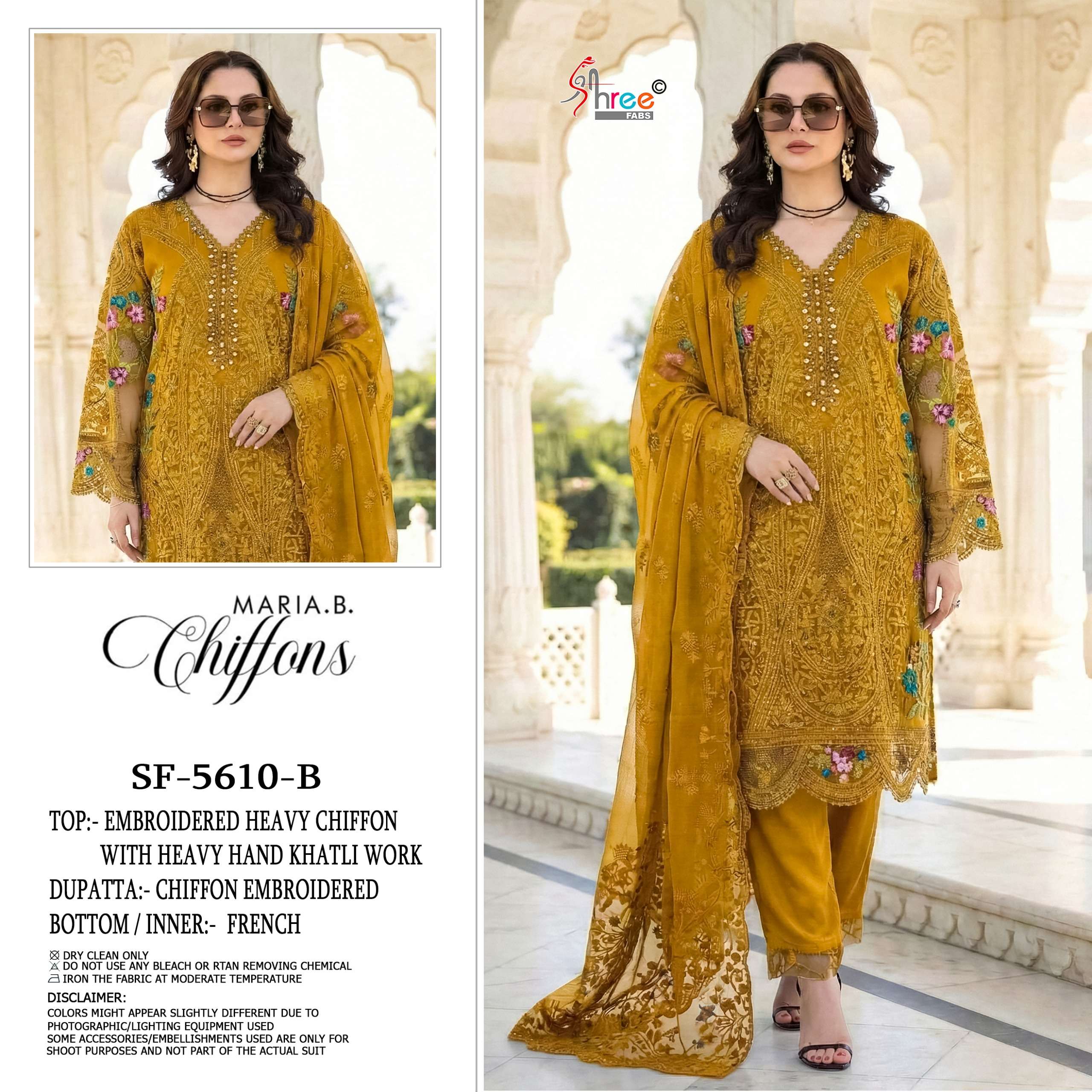 SHREE FABS 5610 COLOR CHIFFON HEAVY EMBROIDERY PAKISTANI COP...