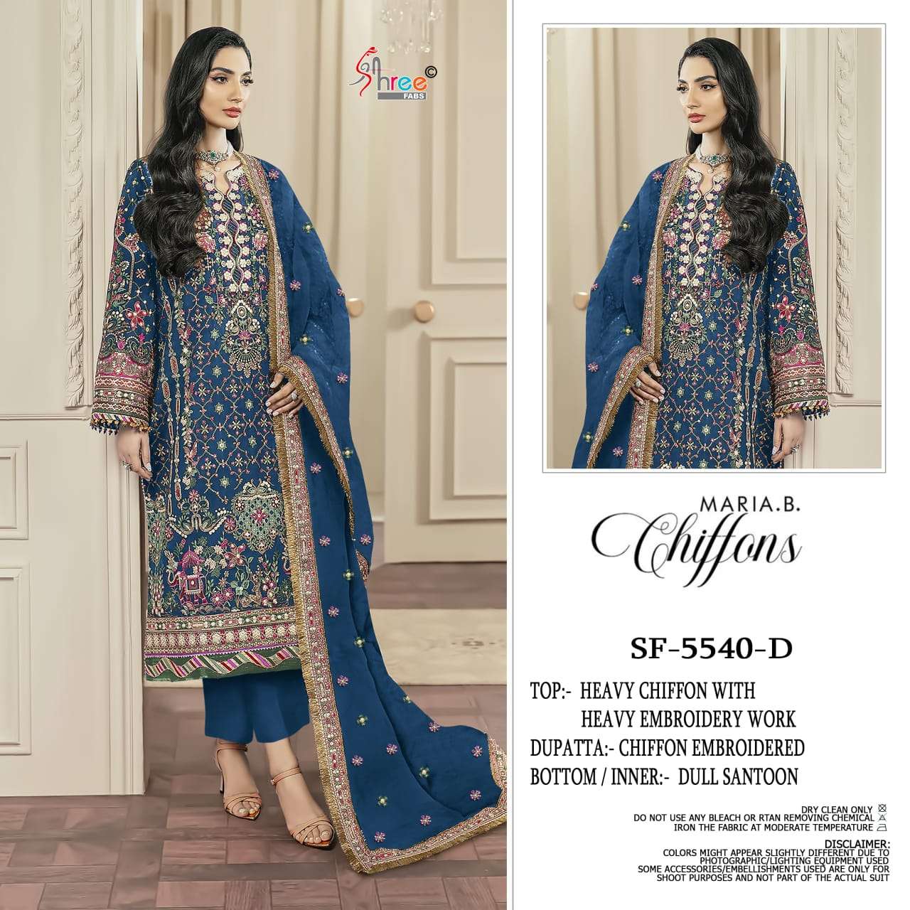 SHREE FABS K 5540 COLOUR DINTING HEAVY EMBROIDERY FANCY MATE...