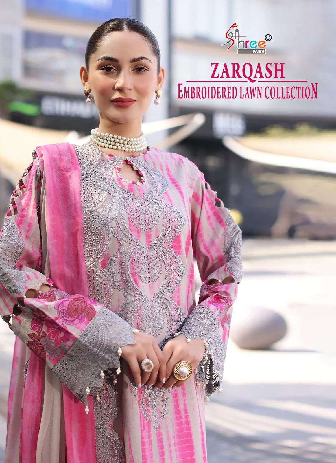 SHREE FABS ZARQASH EMBRODERD LAWN COLLECTION COTTON LAWN PRI...
