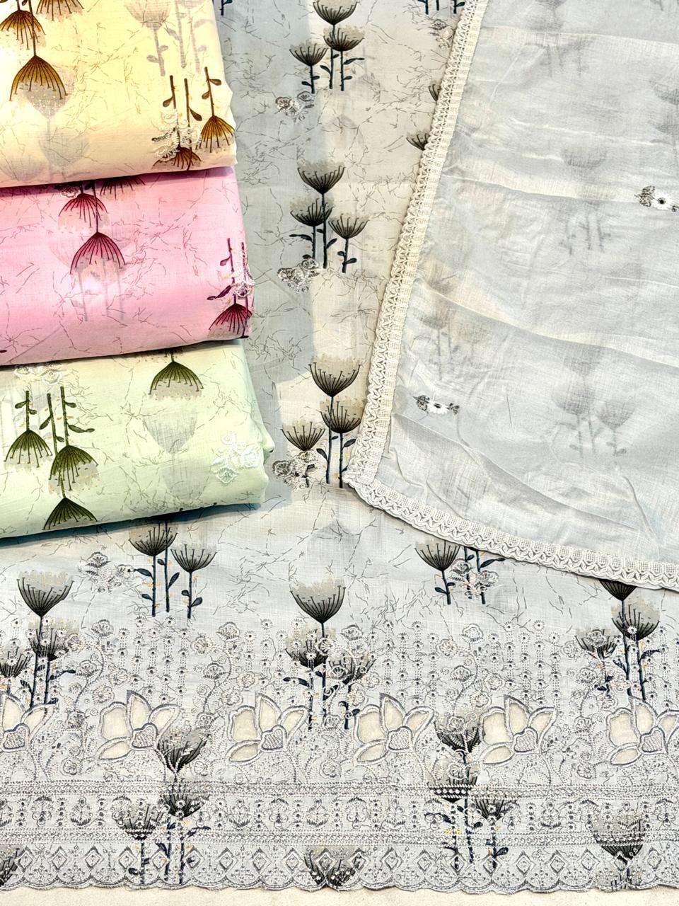 SIARA NEW COTTON PRINT LAZER WORK 3 PIECE LADIES SUIT COLOR ...