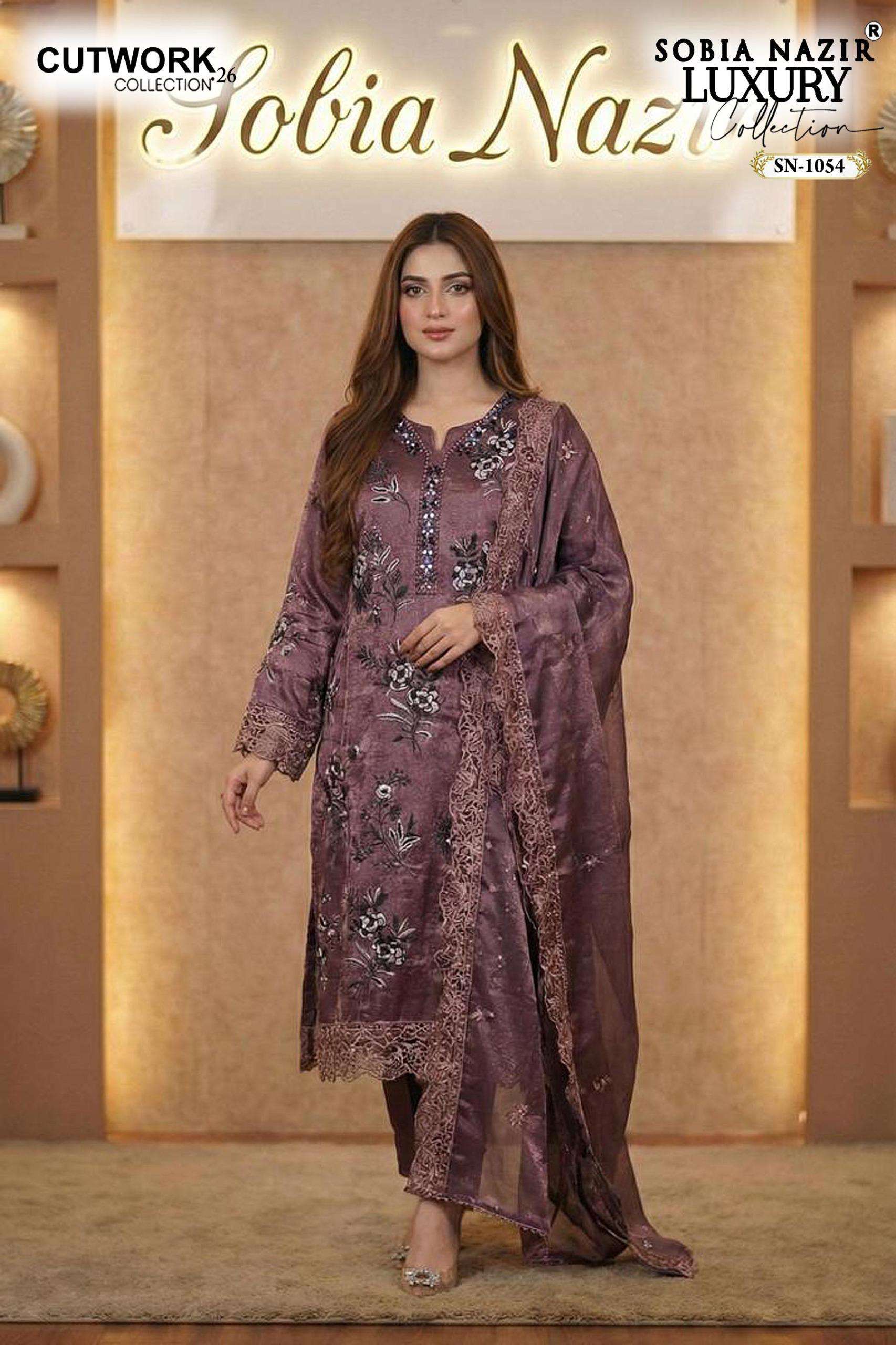 SOBIA NAZIR 1054 CRUSH FEBRIC SEQUENCE EMBROIDERY PINK PAKIS...