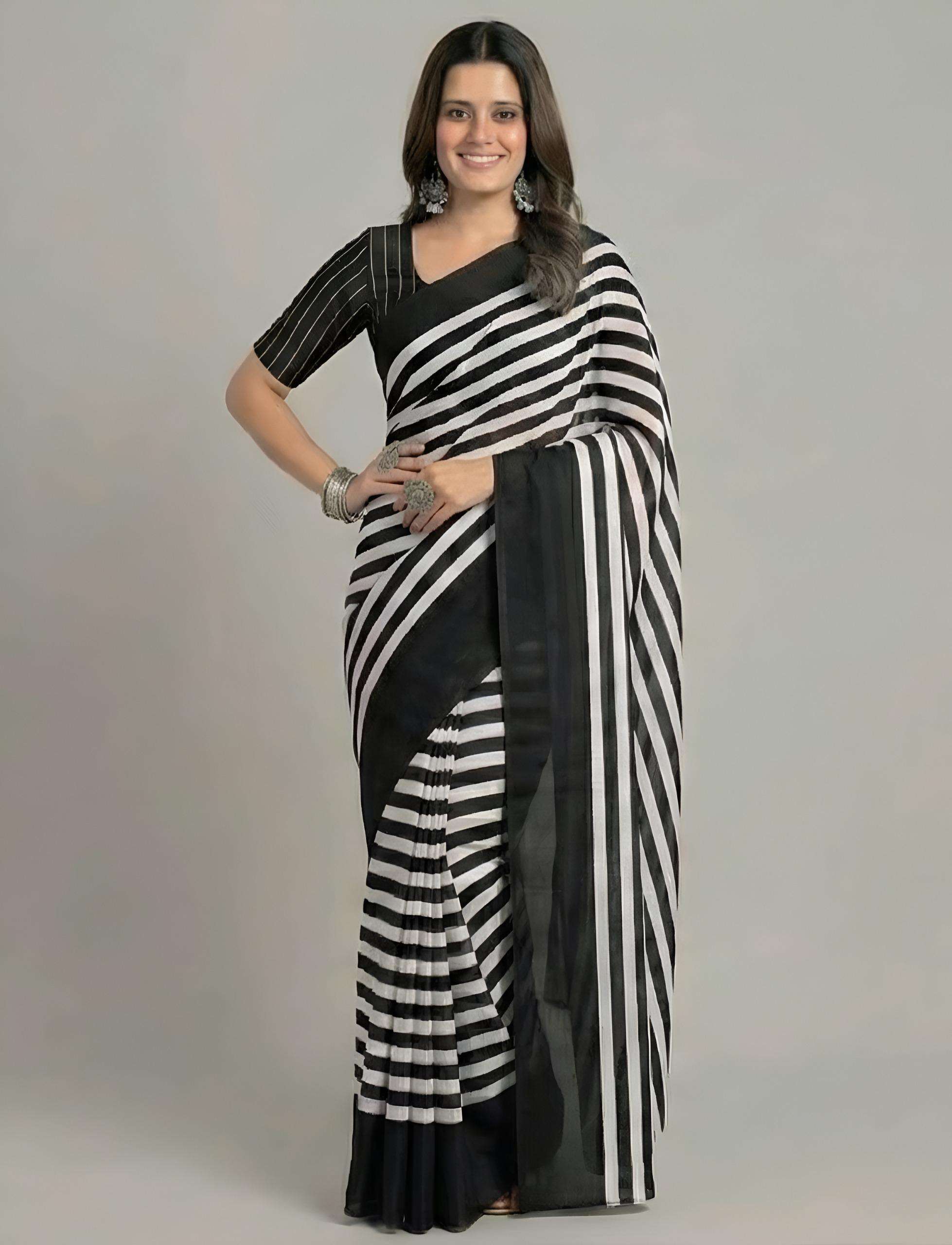  soft and adorn Chinon silk fabric saree colletion regular w...