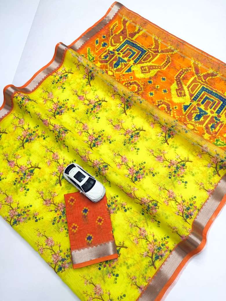 soft and original pure linen fabric with fancy border regula...
