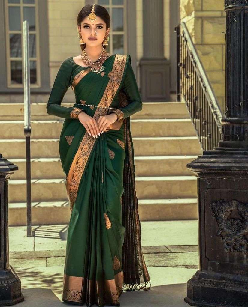  SOFT LICHI SILK CLOTH FABRIC BEAUTIFUL RICH PALLU & JACQUAR...