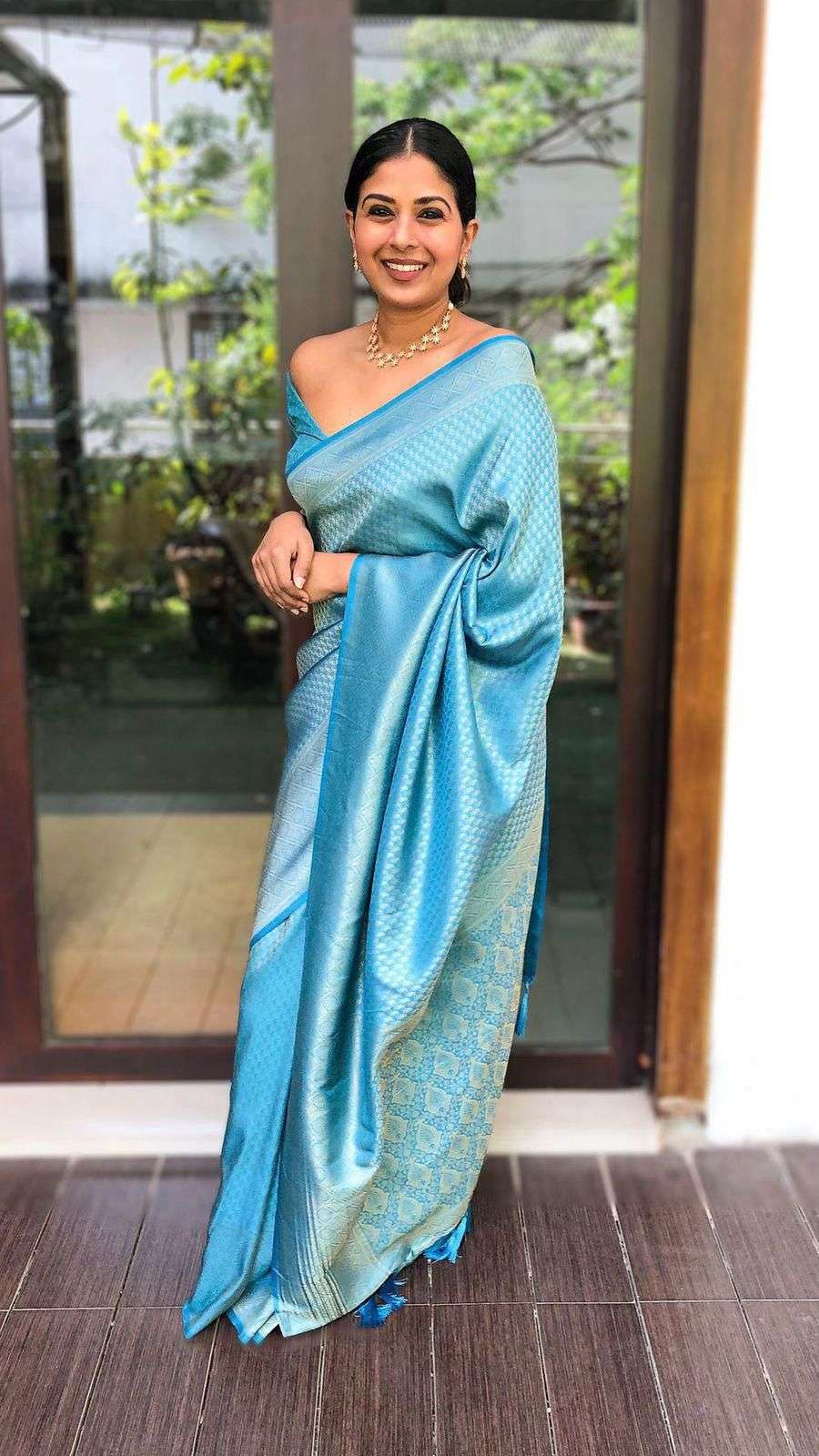 SOFT LICHI SILK CLOTH FABRIC BENEFITS LIKE BEAUTY SAREE RESE...