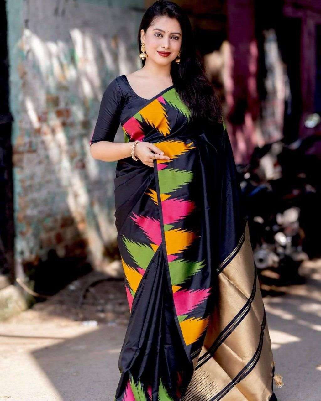 SOFT LICHI SILK ELEGANCE AND SYMPHONY REGULAR WEAR SAREE DIS...