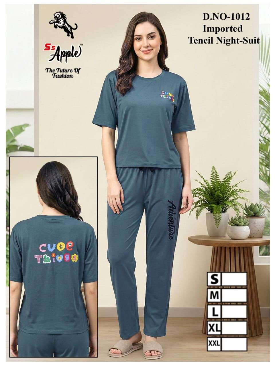SS APPLE 1013 IMPORTED TENCIL NIGHT SUIT COLLECTION RESELLER...