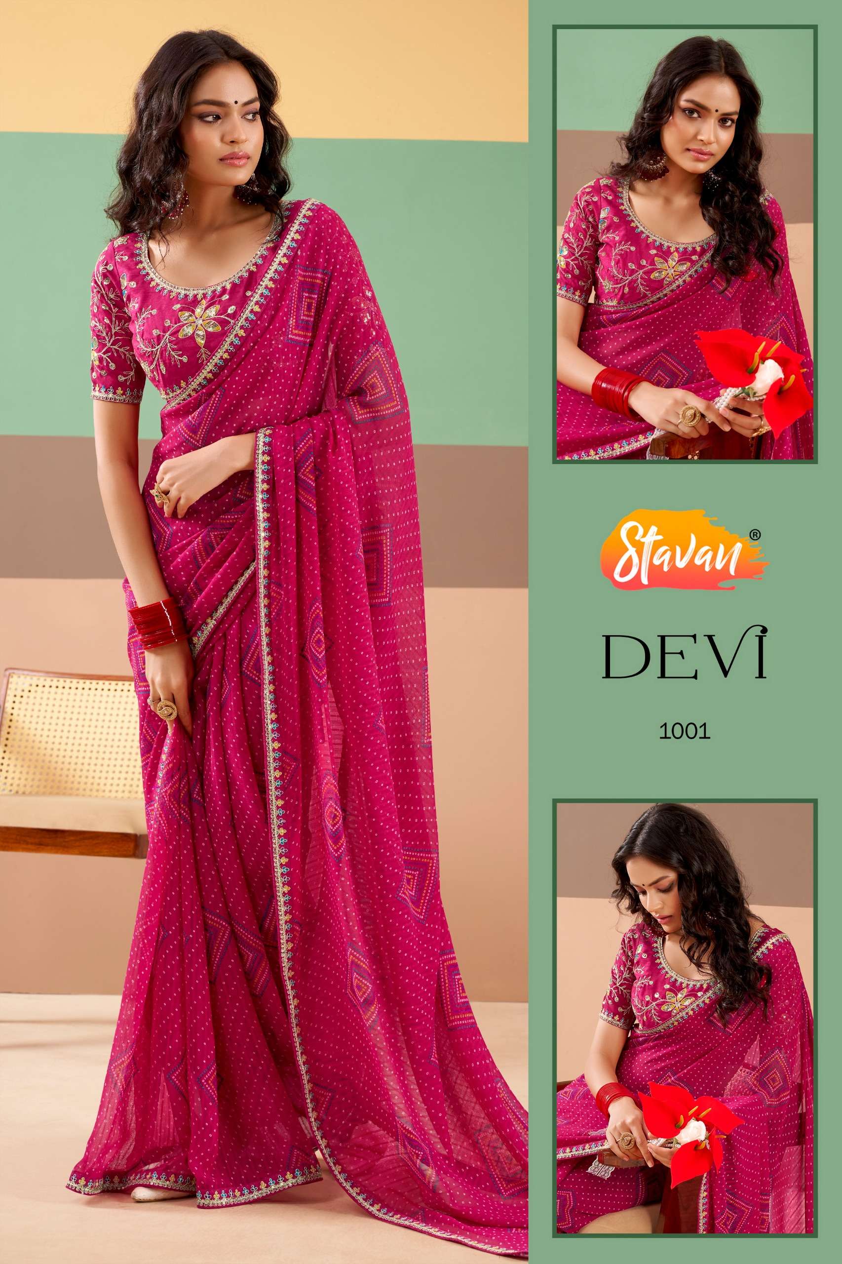  Stavan Devi Georgette Fancy fabric with beautiful and sophi...