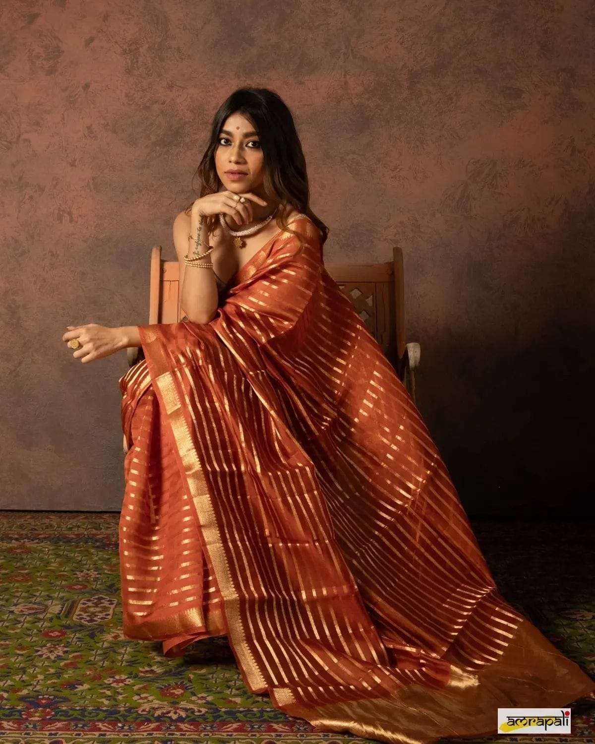 Stripes Kora Organza Premium banarasi soft and pure kora org...