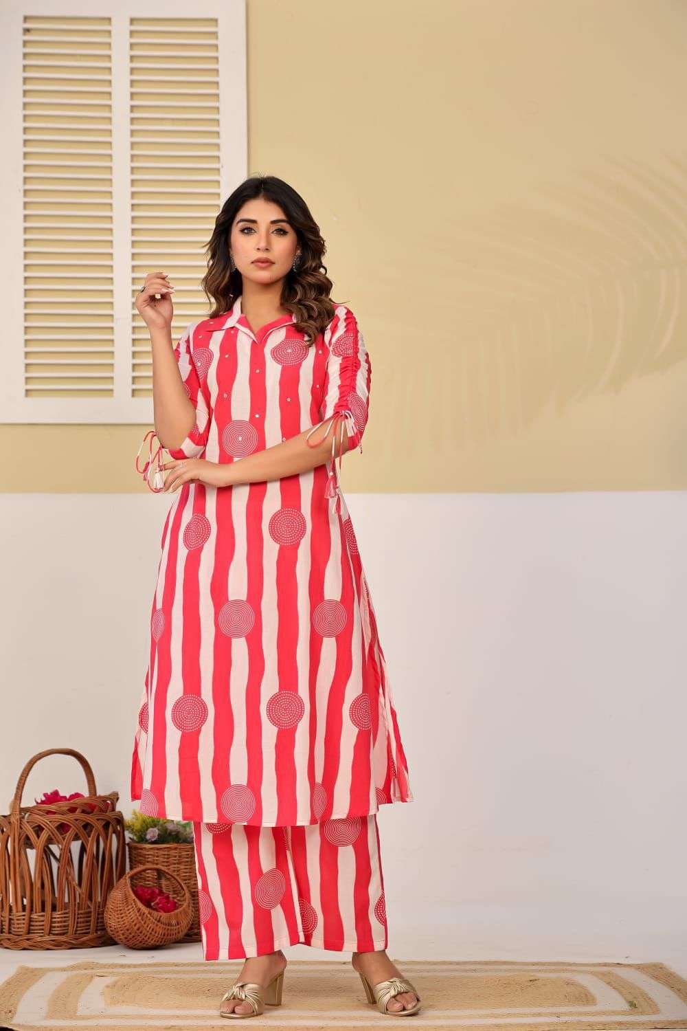 SUMMER LIGHT COLOR COTTON CORD SET COMBO PRICE OFFICE WEAR R...