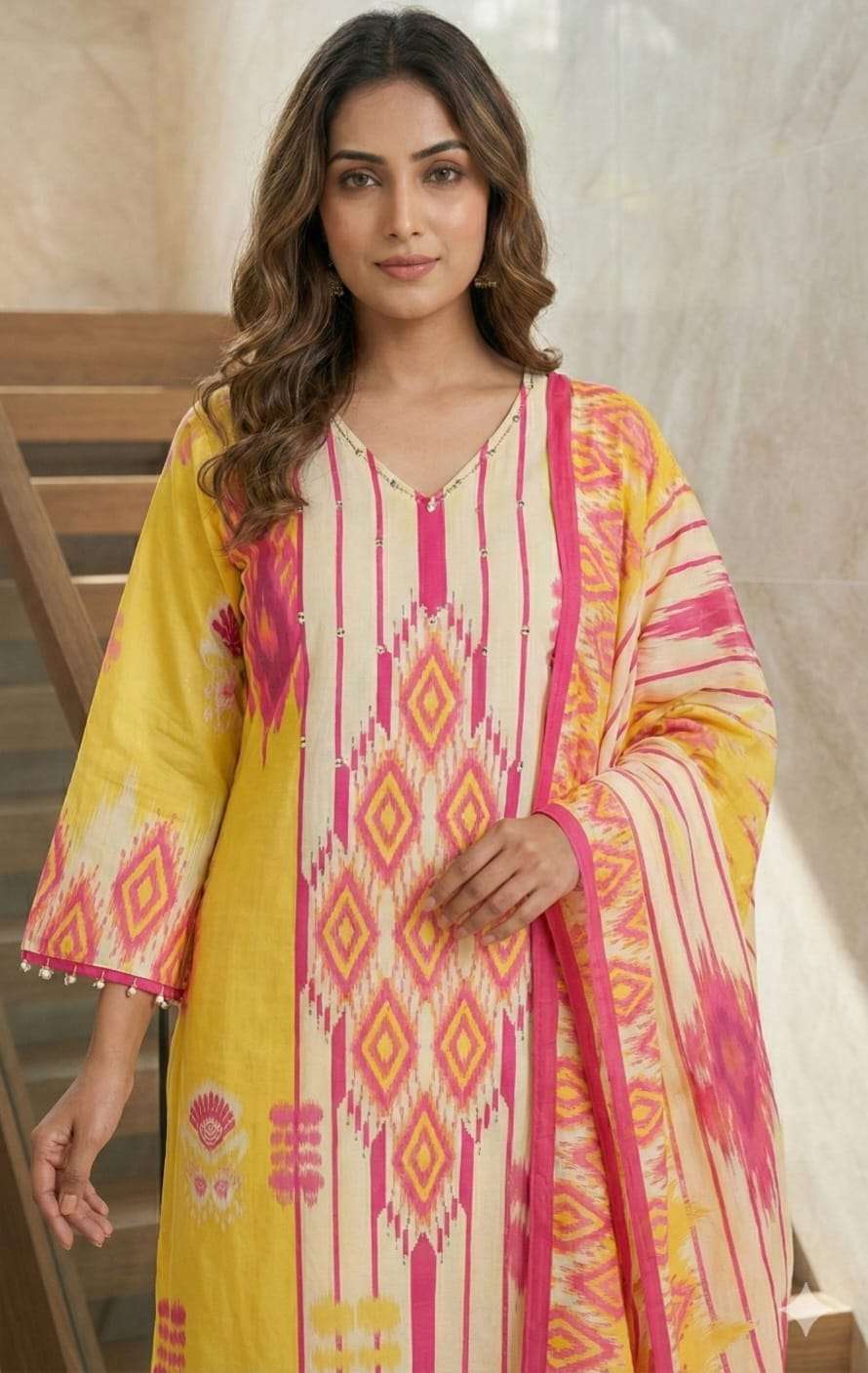 SUPER LATEST PREMIUM COTTON WITH LINING PRINT READYMADE 3 PI...