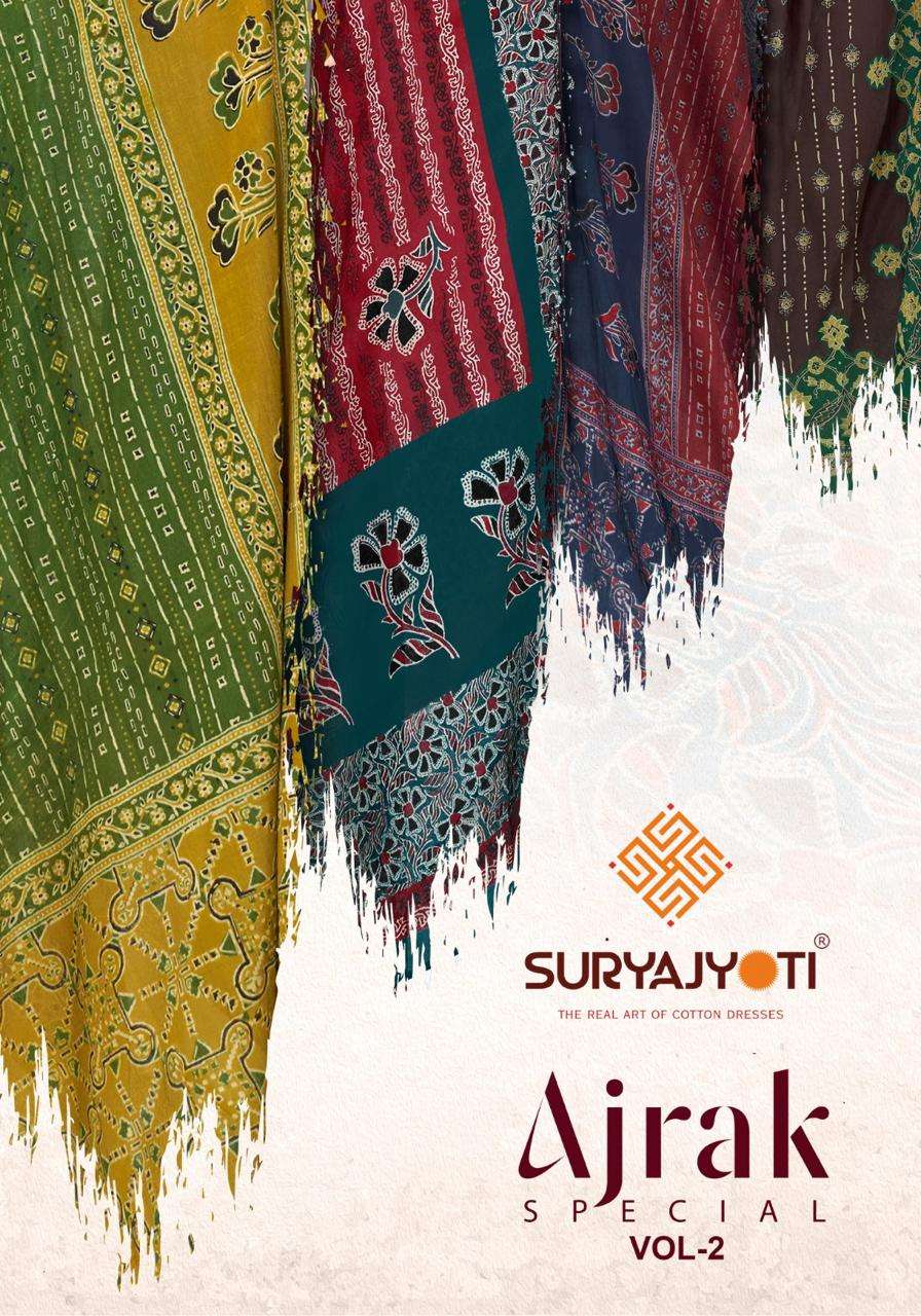 SURYAJYOTI AJRAK VOL 2 COTTON AJRAKH PRINTED KURTI PANT WITH...