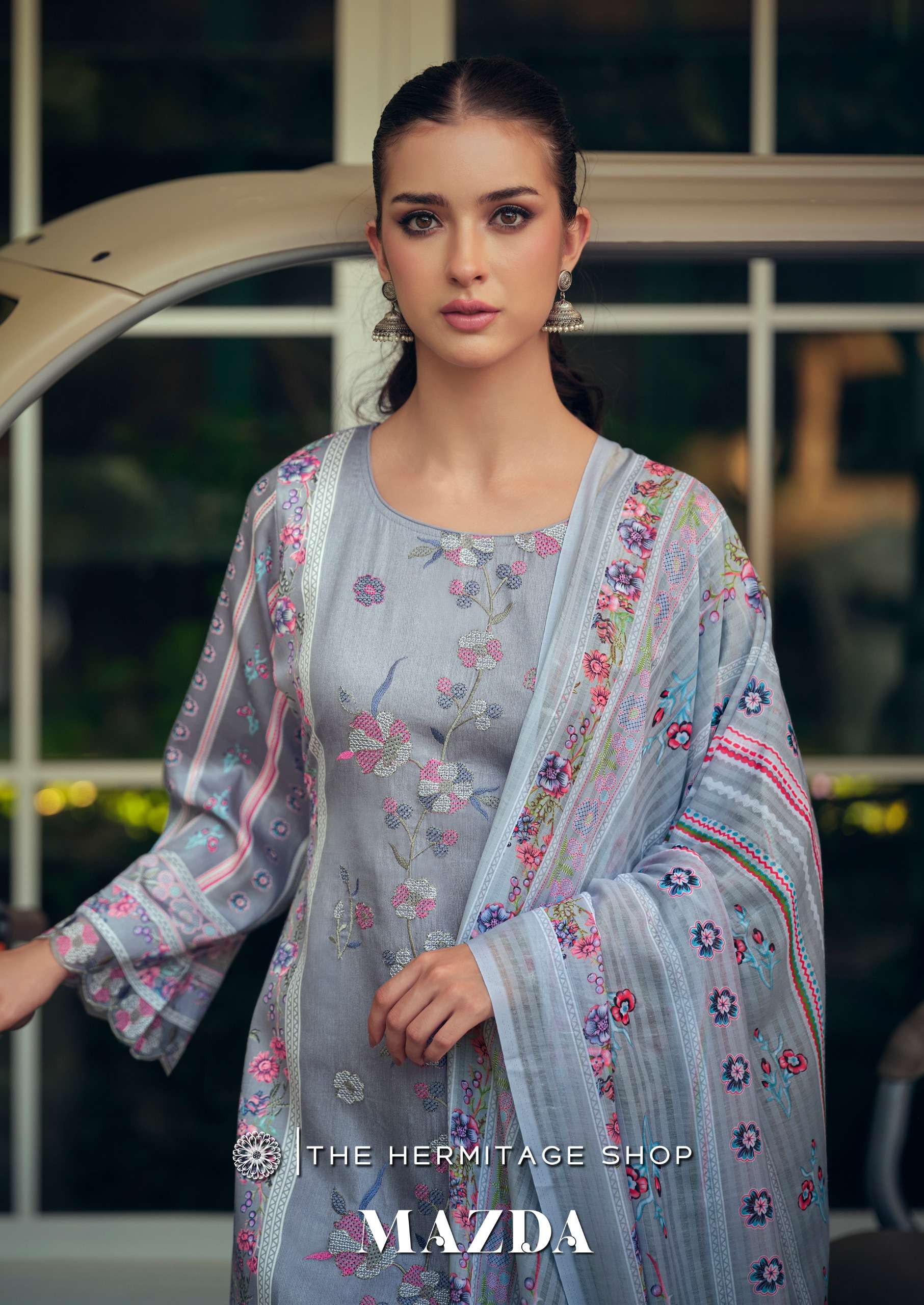 THE HERMITAGE SHOP MAZDA ORIGINAL JAM SATIN THREAD WORK SUIT...