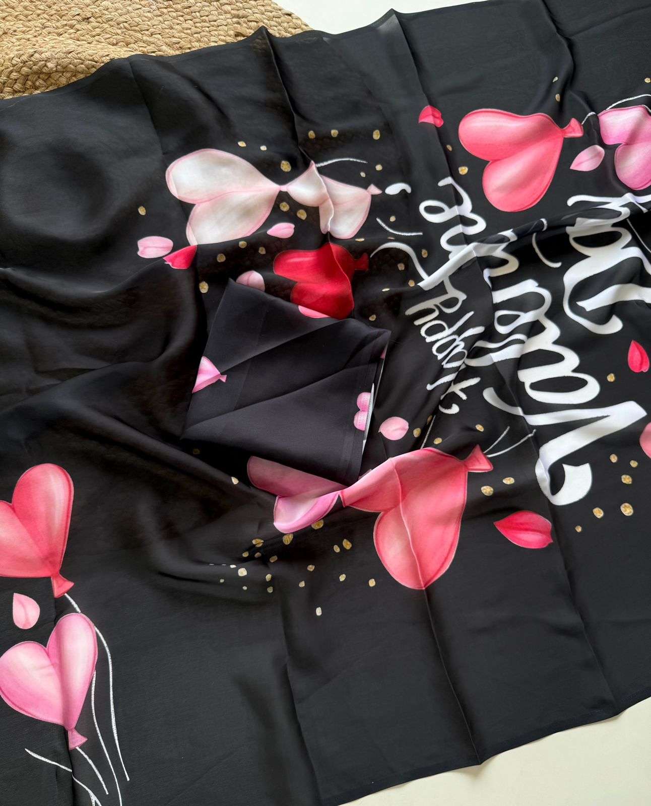  Valentine day celebratesion special  Soft Satin Georgette F...