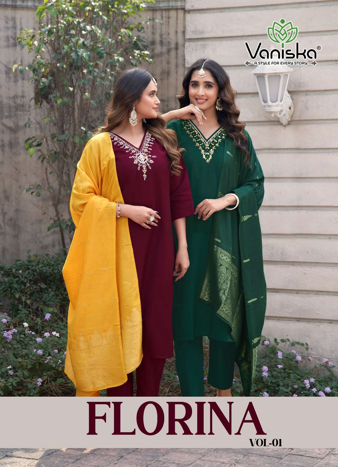 VANISKA FIORINA VOL 1 SILK DESIGNER STRAIGHT KURTI WITH PANT...