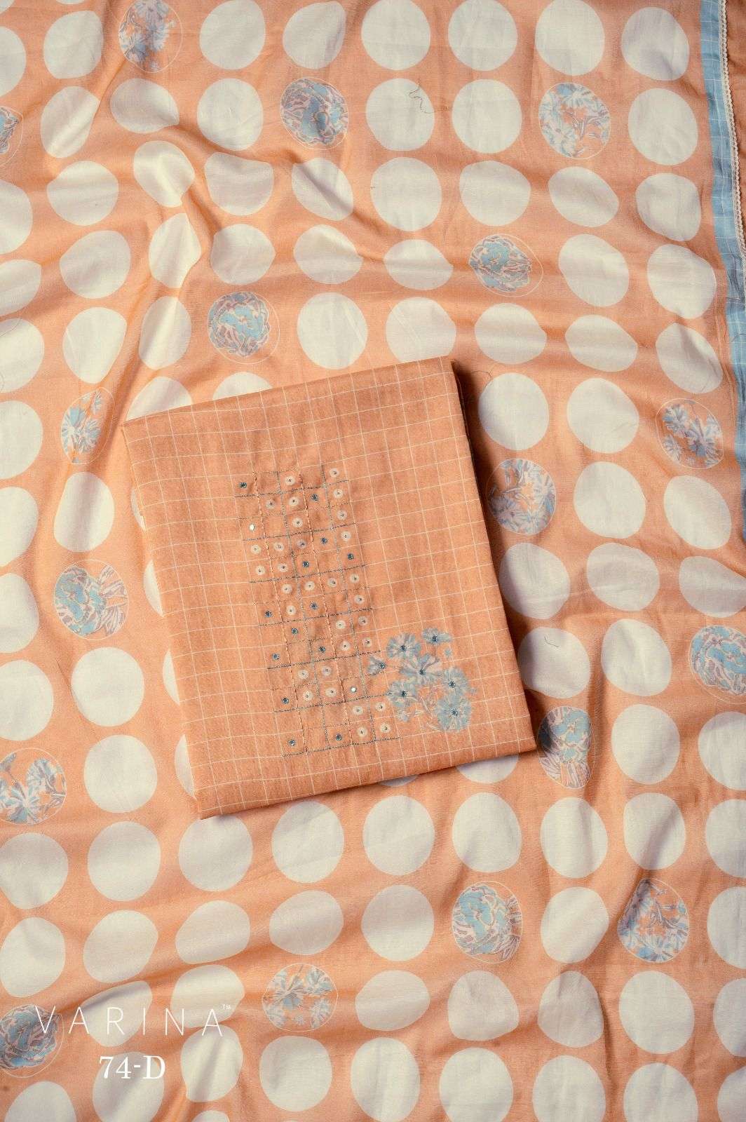 VARINA D 74 COTTON MAL CHANDERI SILK DIGITAL PRINT DRESS CLA...