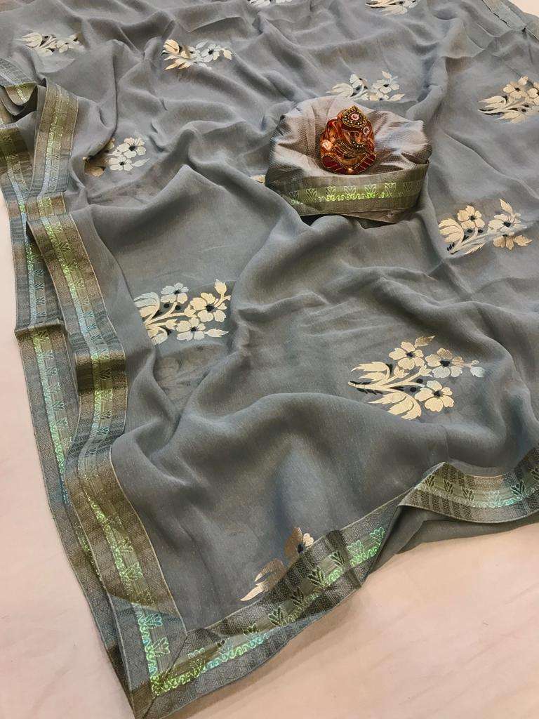 Varndan Very Soft Fancy fabric with foil print butta and nic...