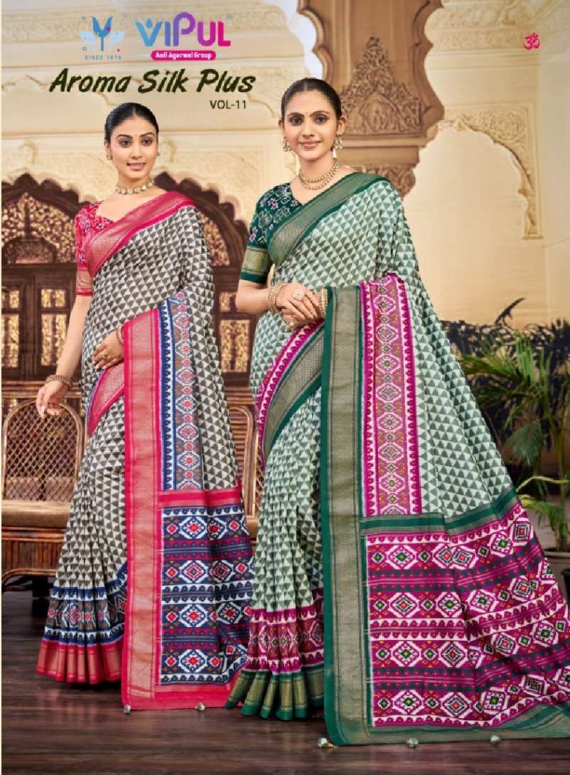 VIPUL SAREE AROMA SILK PLUS 11 SERIES 93762 DOLA SILK DESIGN...