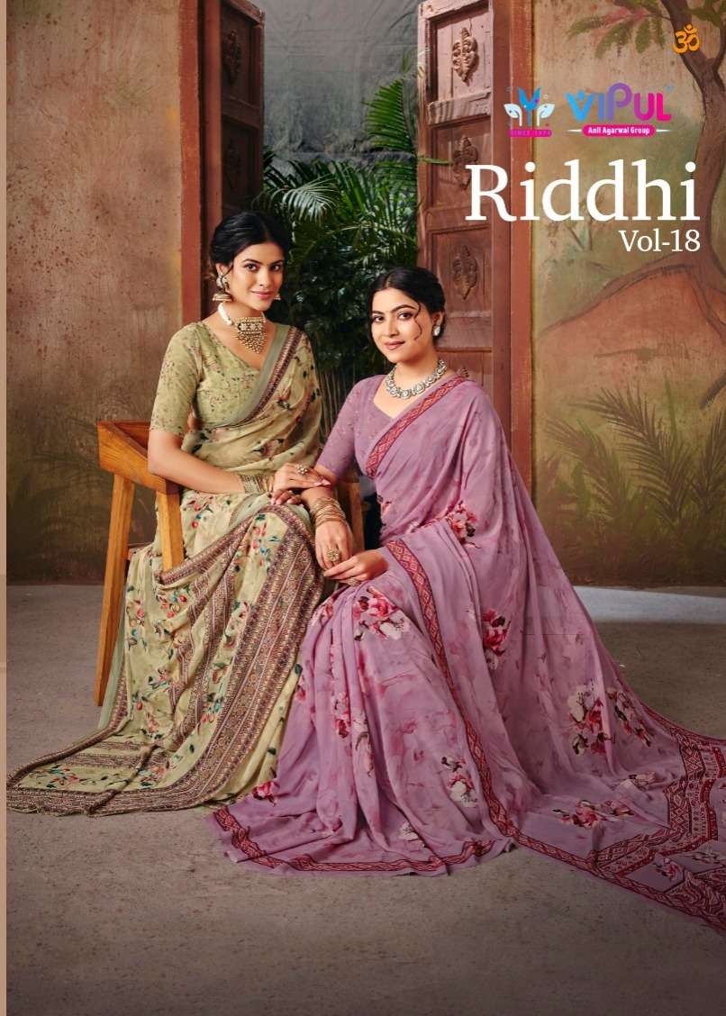 VIPUL SAREE RIDDHI VOL 18  93474 TO 93482 WETLESS FABRIC PRI...