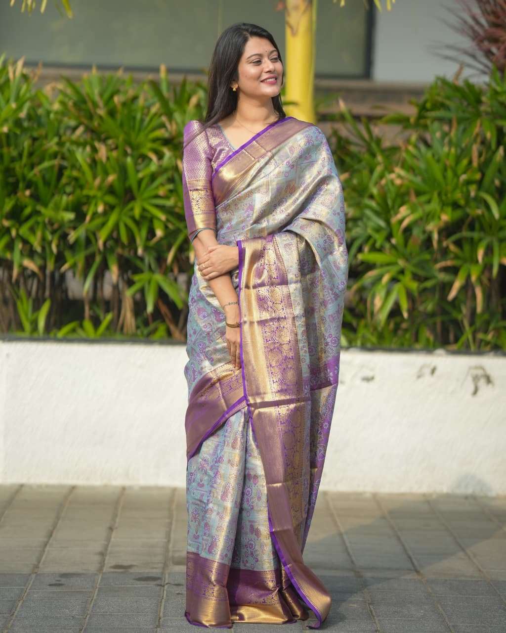 virasat Kanjivaram Silk fabric Embrace timeless beauty with ...