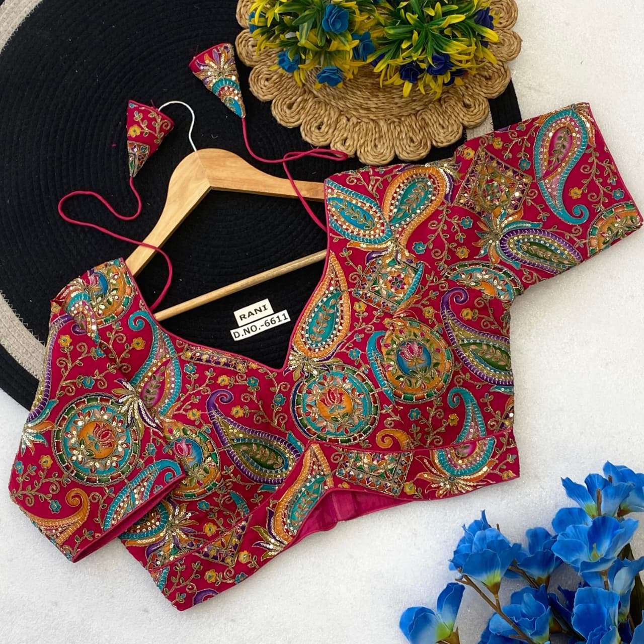 VISCOSE FABRIC CREP POJISAN PRINT EMB BLOUSEFANCY AND STYLIS...