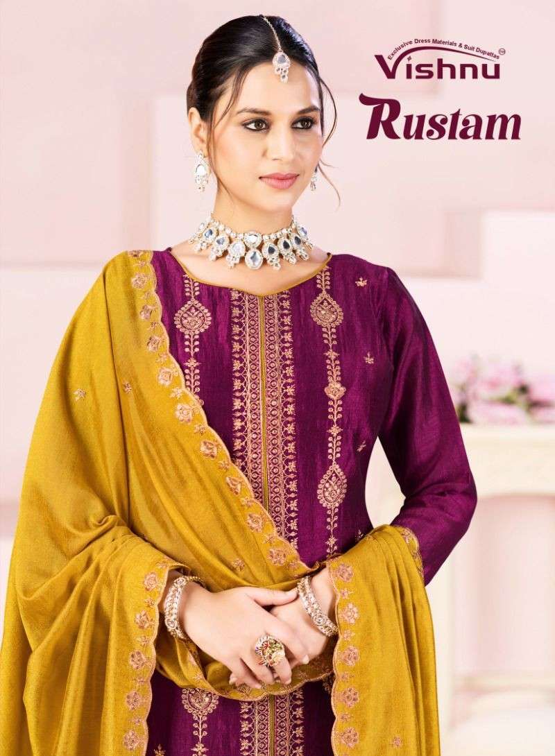 VISHNU RUSTAM SILK FABRIC MATERIAL SALWAR KAMEEZ REGULAR PRI...