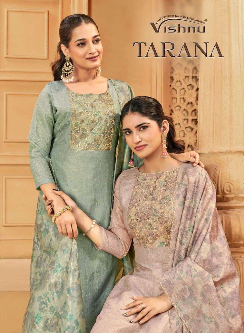 VISHNU TARANA BANARASI SILK NECK DESIGNER SUIT FOR SALWAR SU...