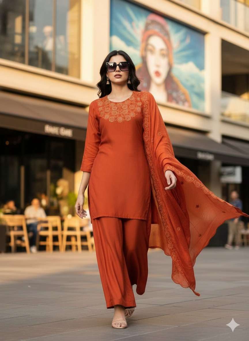 VIVAN STYLE 3 PIECE STRAIGHT KURTI SUIT FOR PARTY WEAR WHOLE...