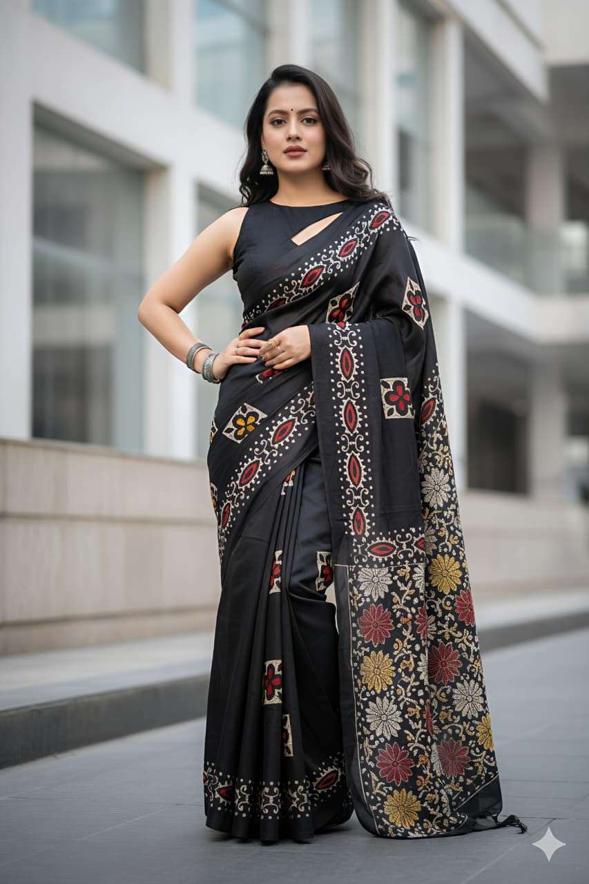 walk in sky Heavy and soft dola silk fabric with batik style...