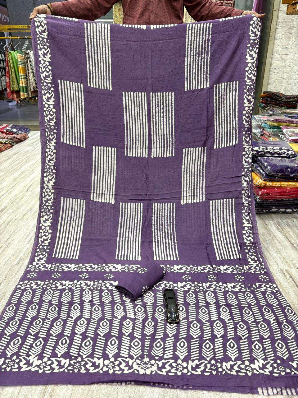 Wax batik Hand Print Soft and Pure Chanderi Soft Cotton Hand...
