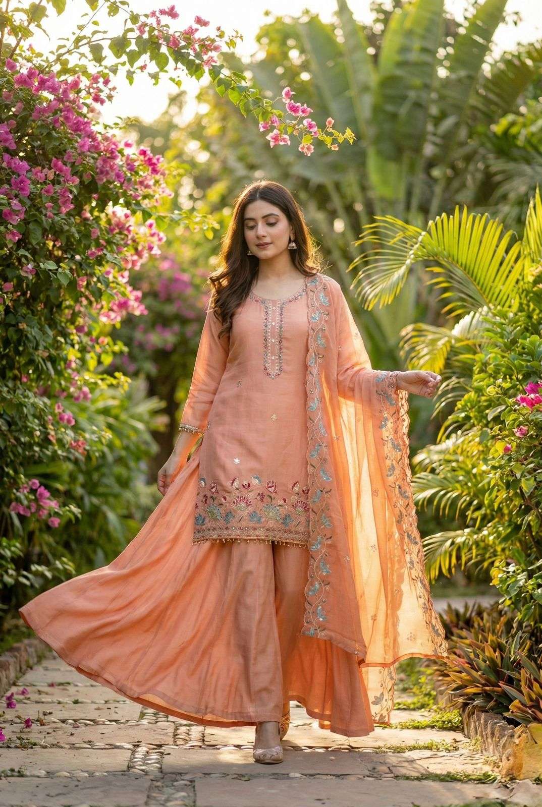 WEDDING SPECIAL LIGHT COLOR DESIGNER SHARARA SUIT FOR EXPORT...