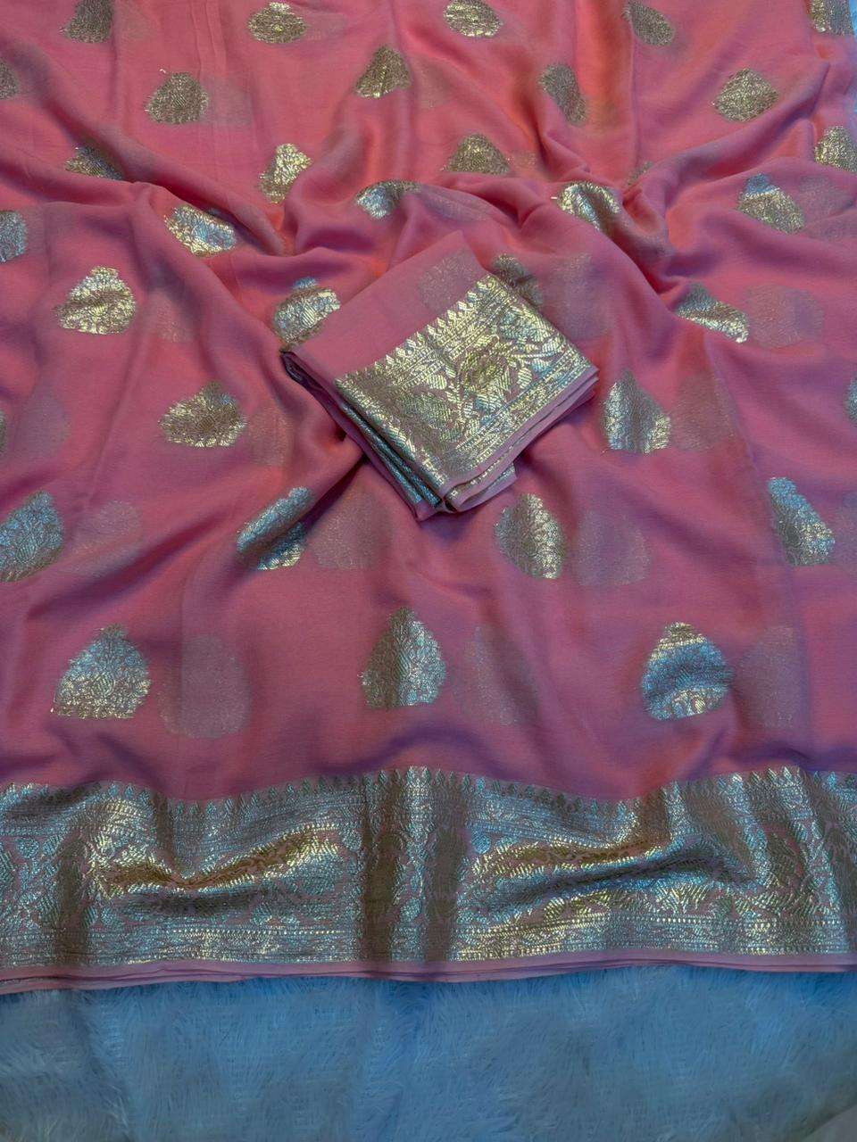 what a look fancy and classic Viscose Georgette fabric grace...