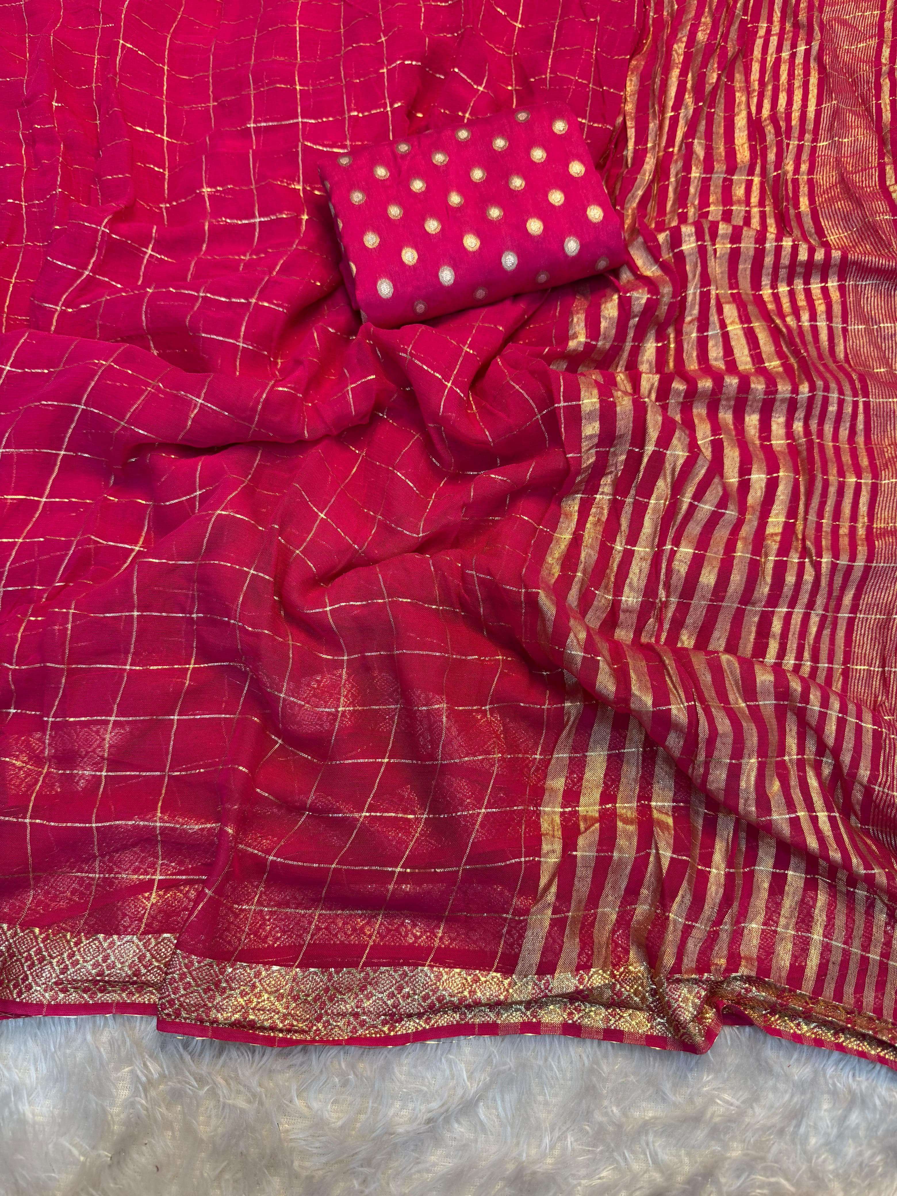 wish Pure Viscose Chinon crush fabric with beautiful small e...