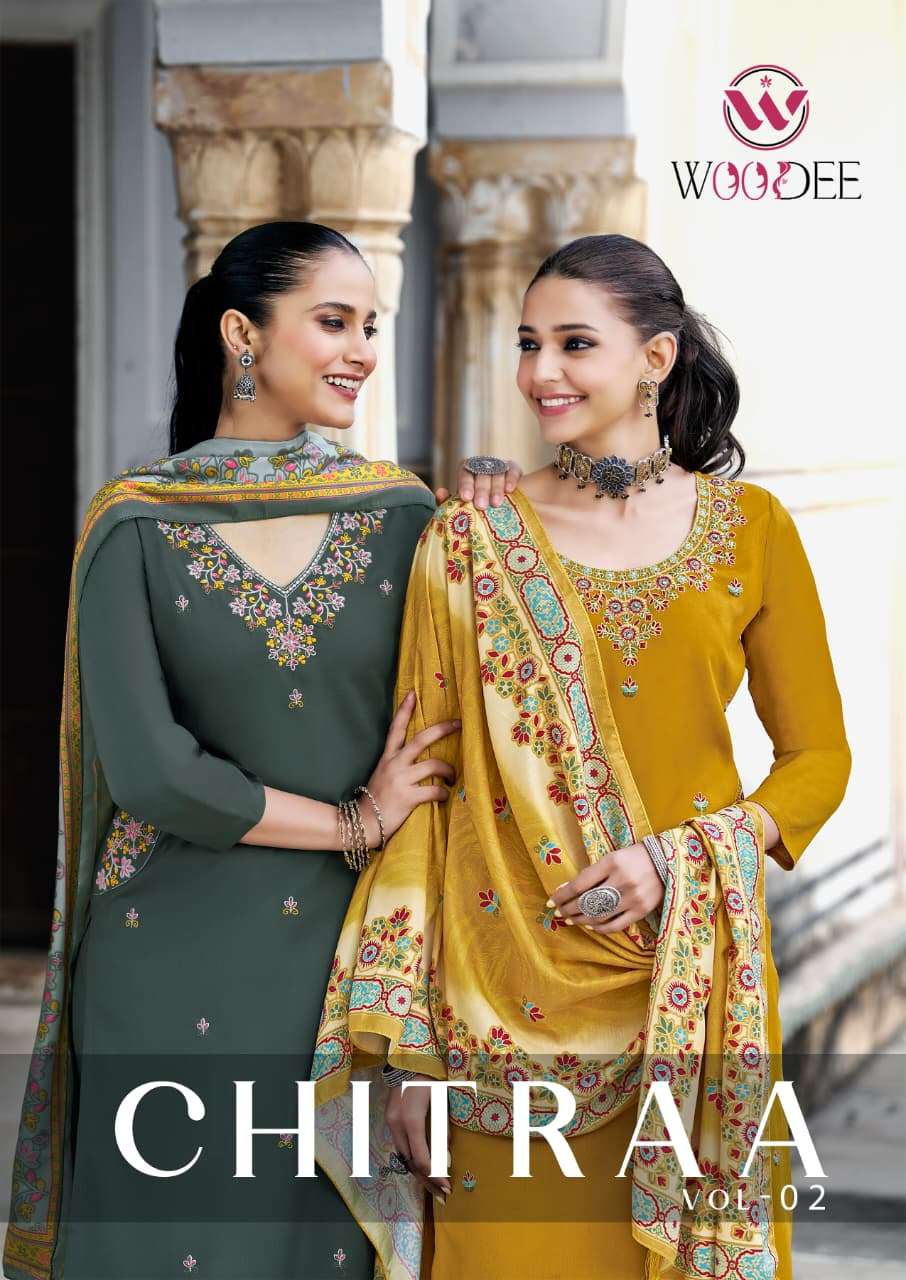 WOODEE CHITRAA VOL 2 LUXURY TRADITIONAL KURTI PALAZZO POCKET...