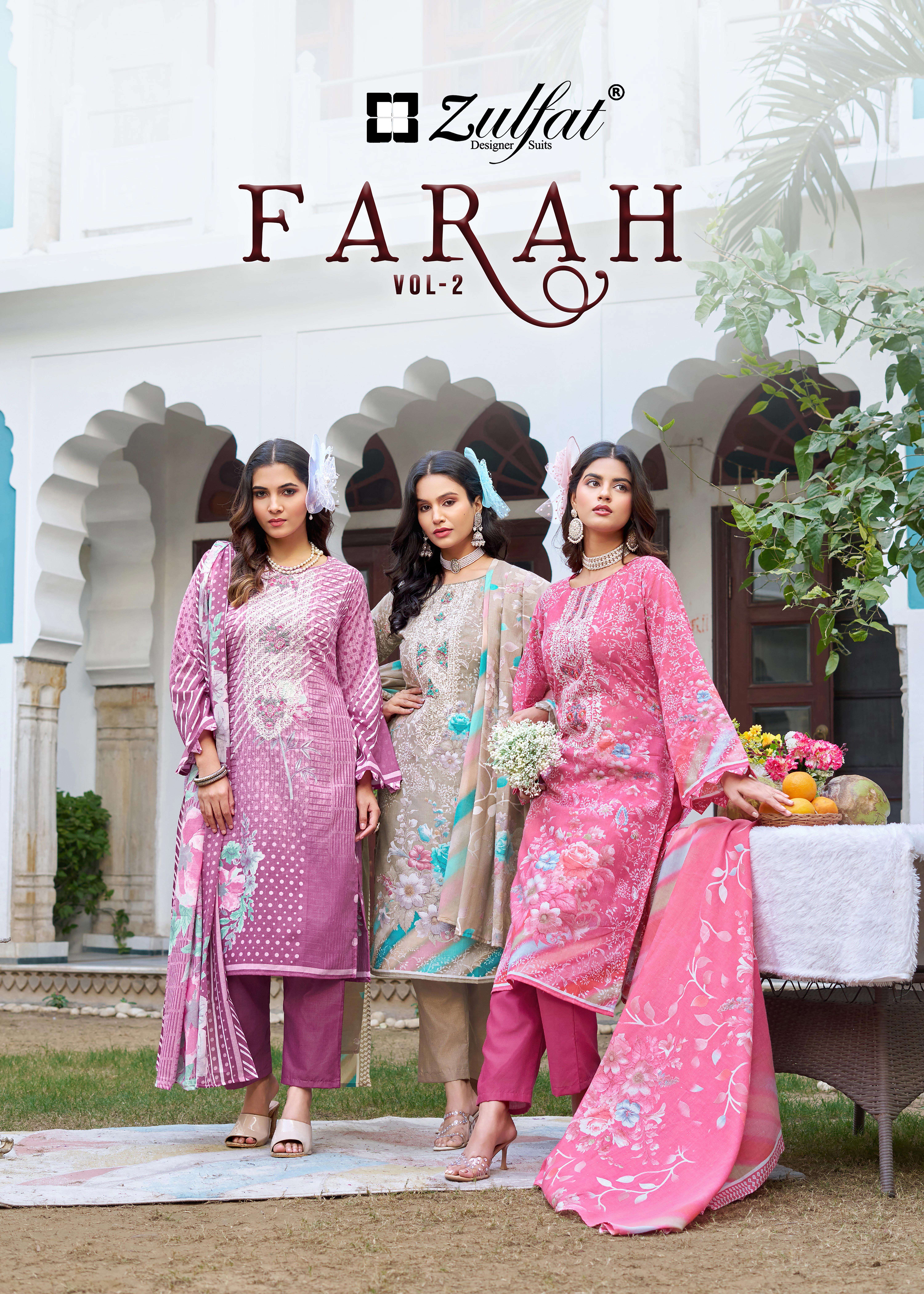 ZULFAT FARAH VOL 2 BRAND NEW CLOTH SUMMER SPECIAL COTTON SUI...