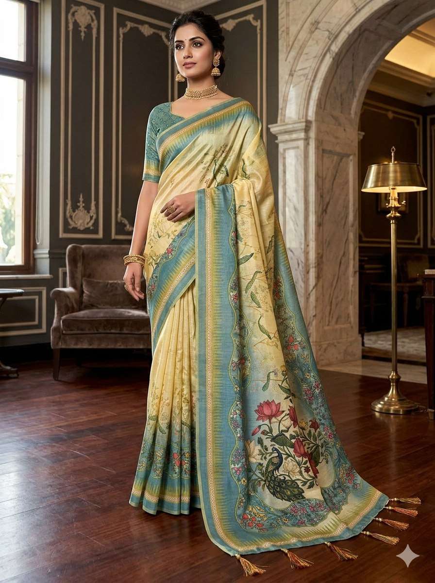 A beautiful blend of deep royal Soft premium handloom fabric...