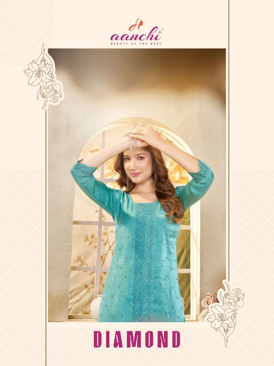 AANCHI DIAMOND GALAXY SATIN FANCY KURTI TO DAILY WEAR SET BU...