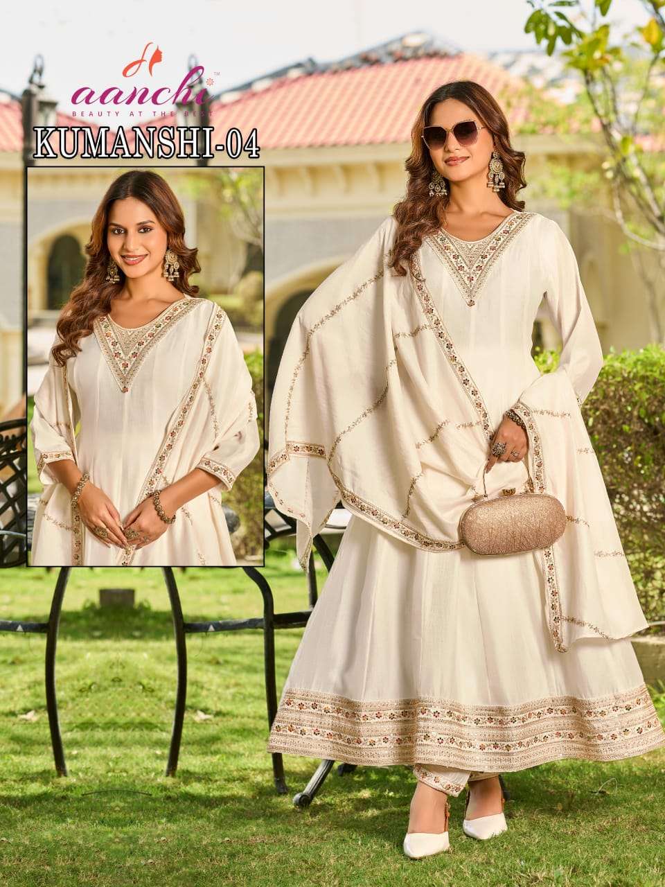 AANCHI KUMANSHI 01 02 & 04 VICHITRA SILK ANARKALI KURTI SUIT...