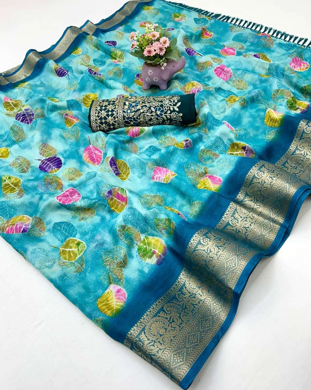Aangan Soft Moss Fabric Fall in love with elegance Regular w...