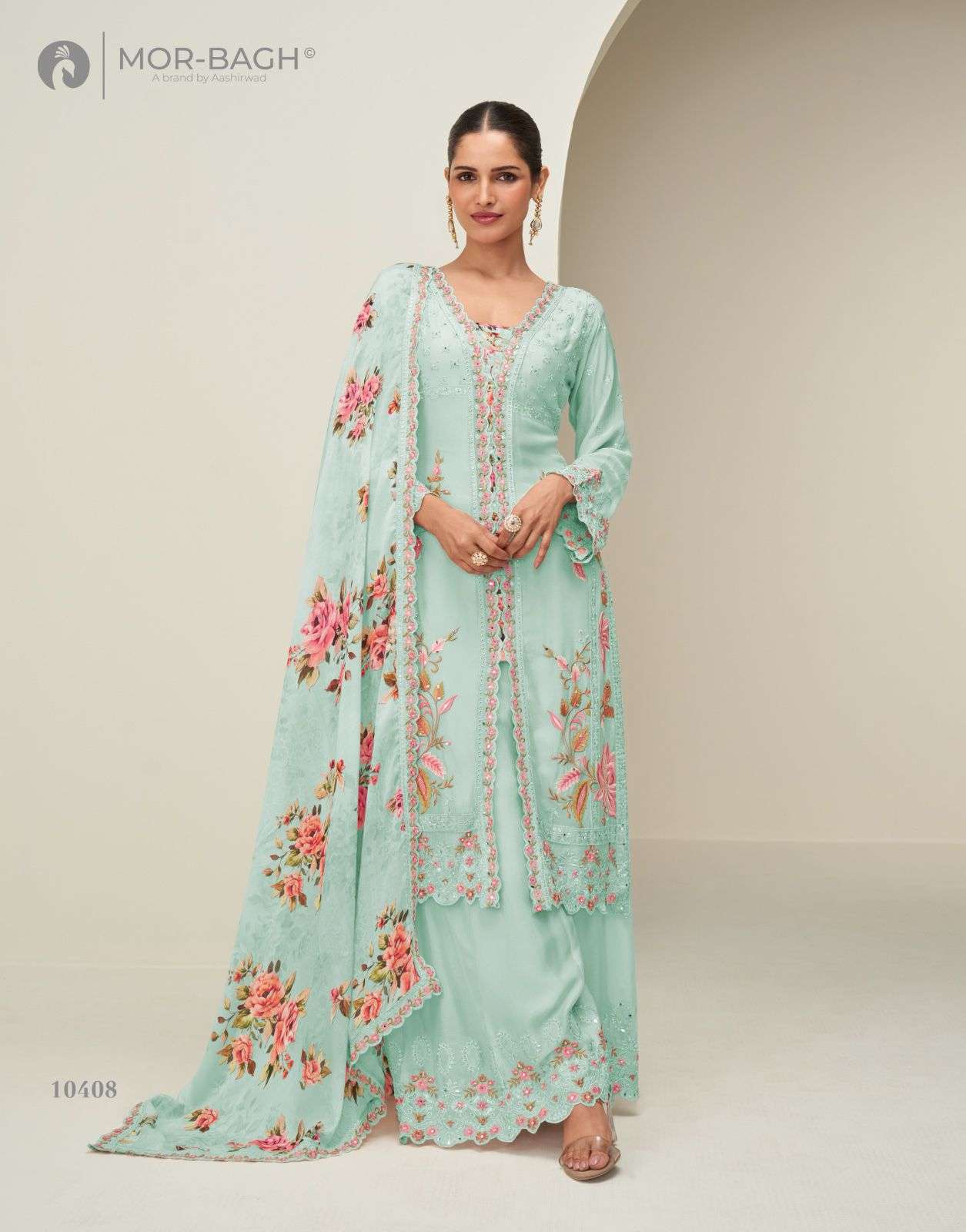 AASHIRWAD CREATION HIDAYA PREMIUM CHINNON SILK FLOWER PRINT ...