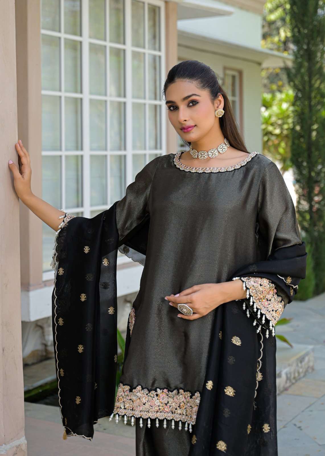 AFSANA NOOR FARSI SALWAR PREMIUM QUALITY LIGHT WEIGHT EID SP...