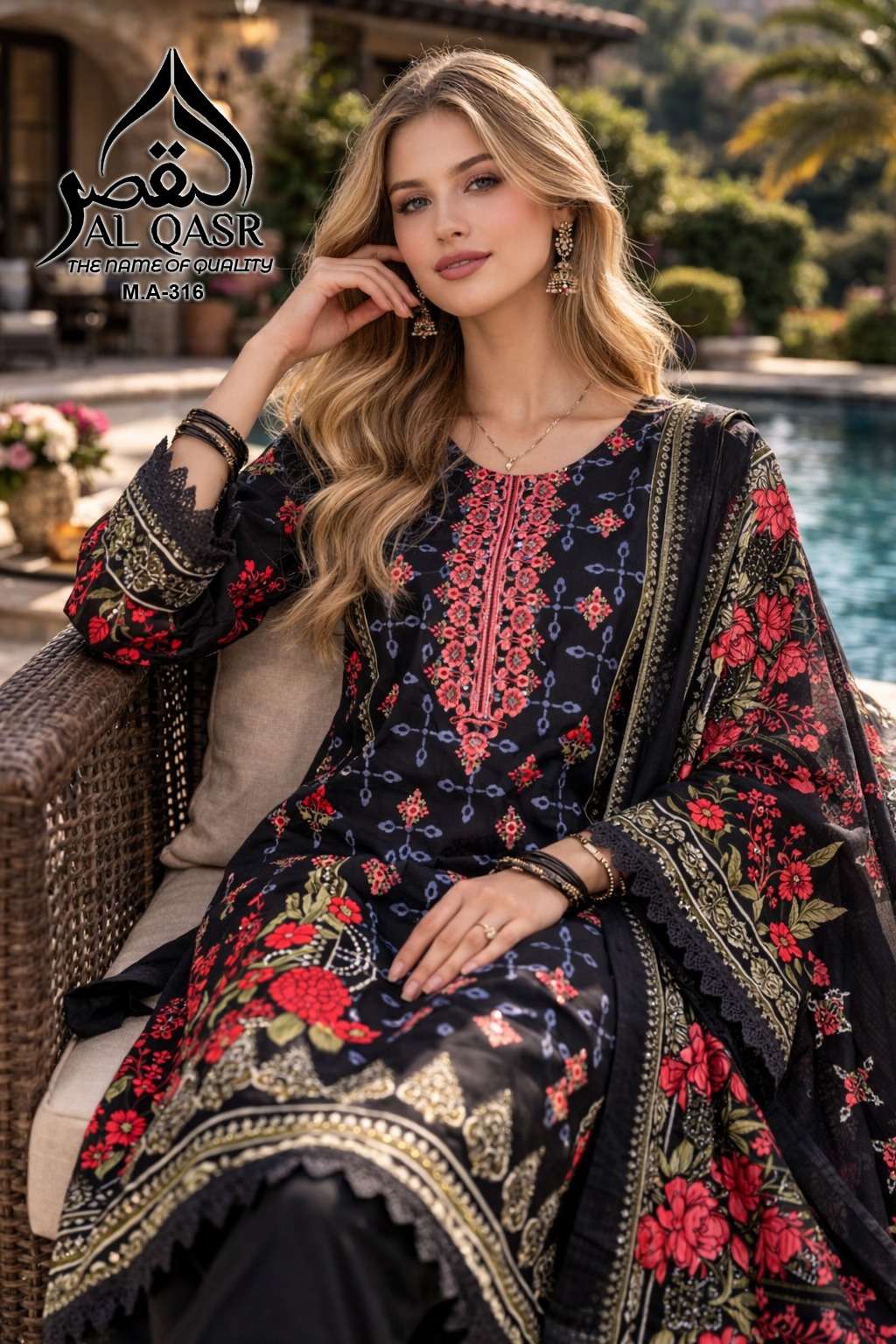 AL QASR 316 READYMADE SUMMER SPECIAL REYON COTTON SALWAR KAM...
