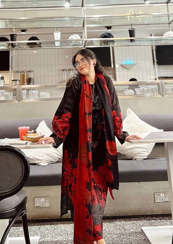 AL ZOHAIB AZ 1115 COTTON PRINT WITH WORK RED AND BLACK SUIT ...