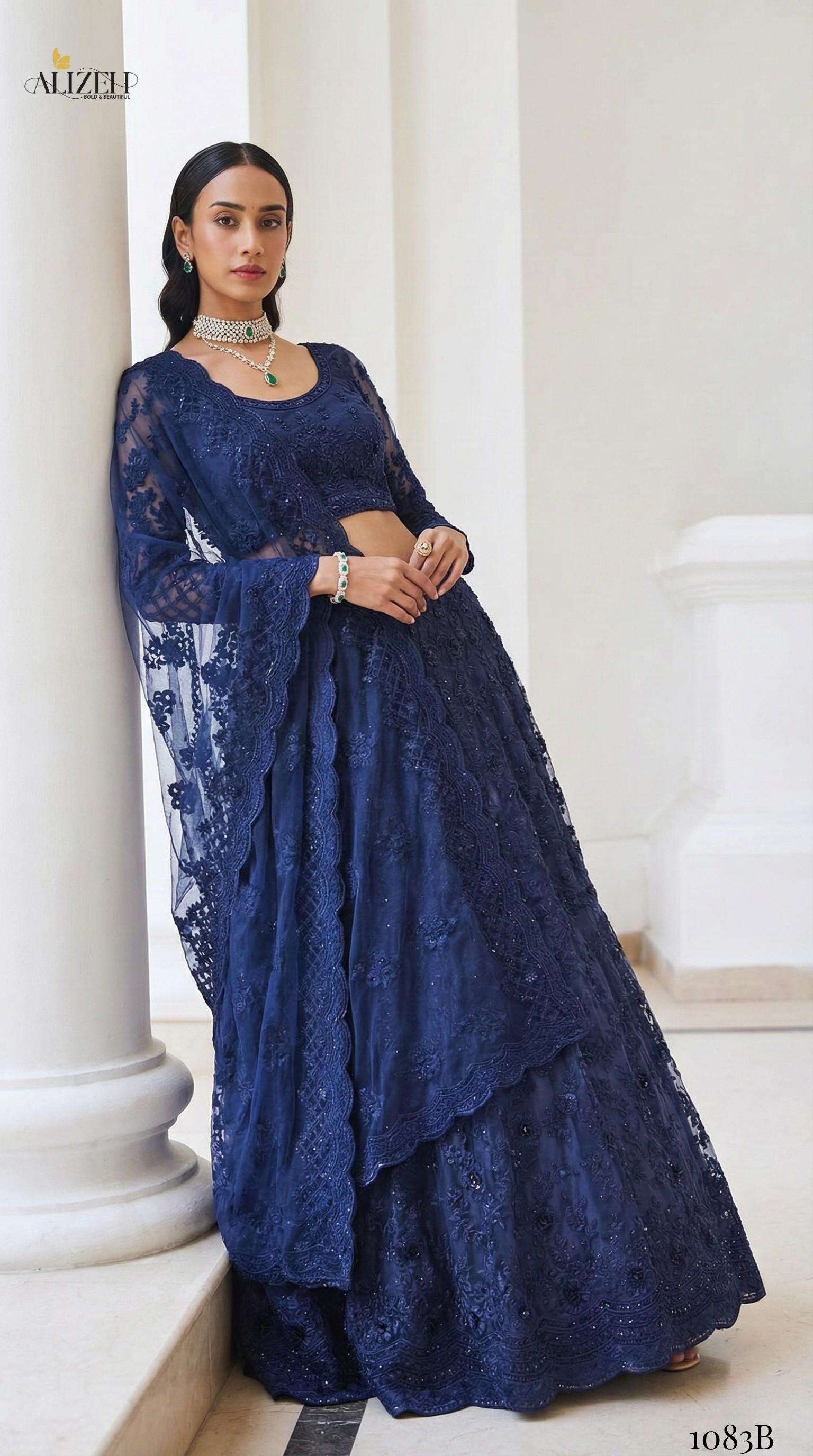 ALIZEH 1083 COLOURS FANCY AND BEAUTIFUL BANGLORI SILK FABRIC...