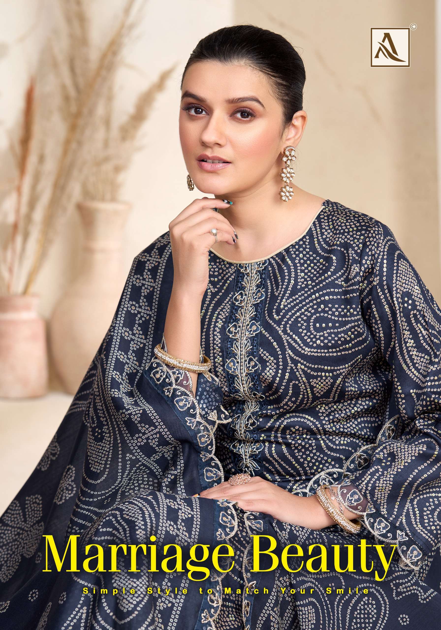 ALOK SUIT MARRIAGE BEAUTY ZAM COTTON DISCHARGE FOIL PRINT MA...