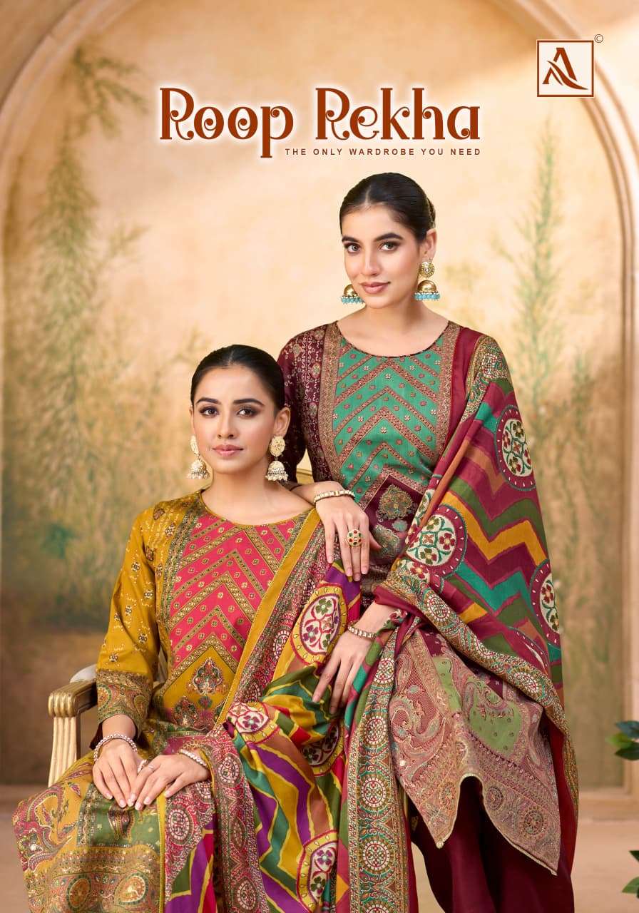 ALOK SUIT ROOP REKHA PURE ZAM DISCHARGE PRINT EXCLUSIVE DRES...