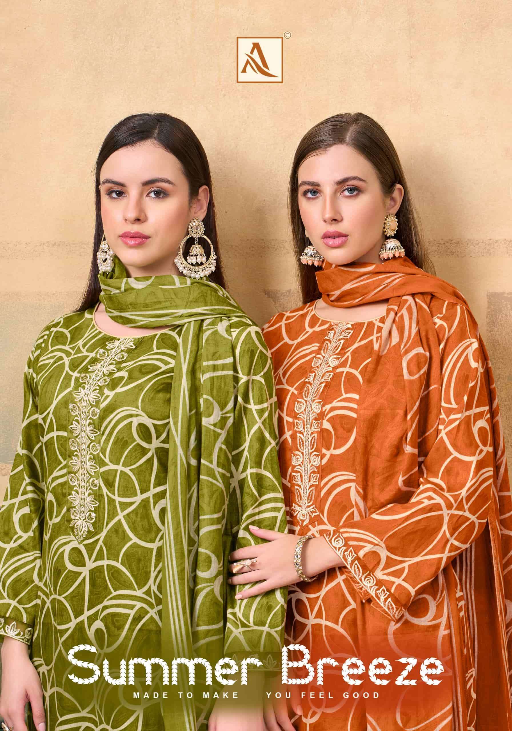 ALOK SUIT SUMMER BREEZE FANCY COTTON PATTERN DRESS SUIT COLL...
