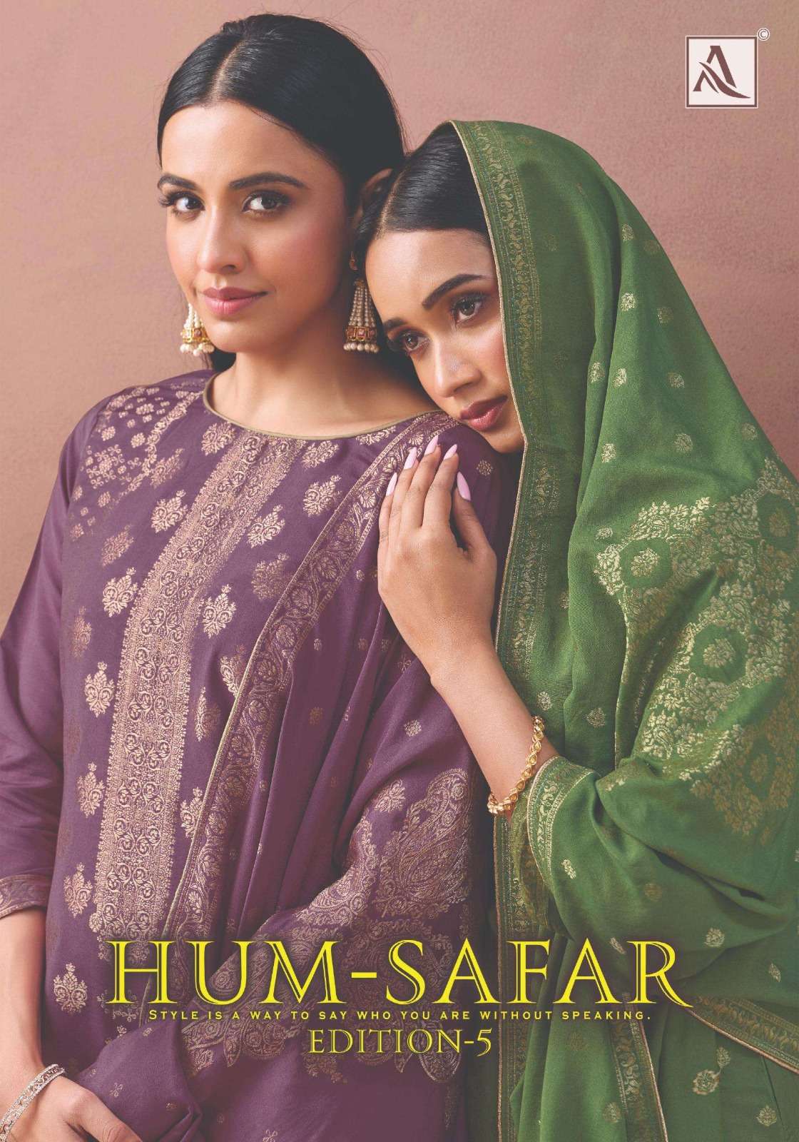ALOK SUITS HUMSAFAR EDITION VOL 5 JACQUARD DESIGNER HANDWORK...